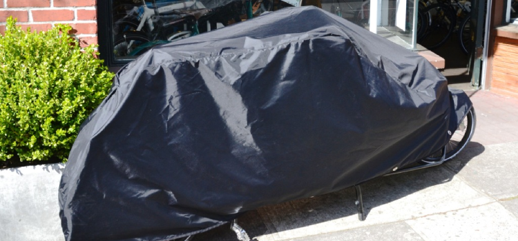 black bike cover in outdoor