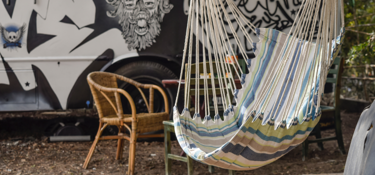 hanging chair in near of truck