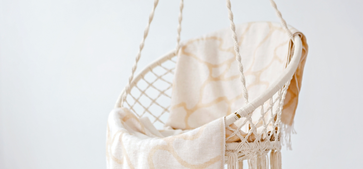 white hanging swing chair